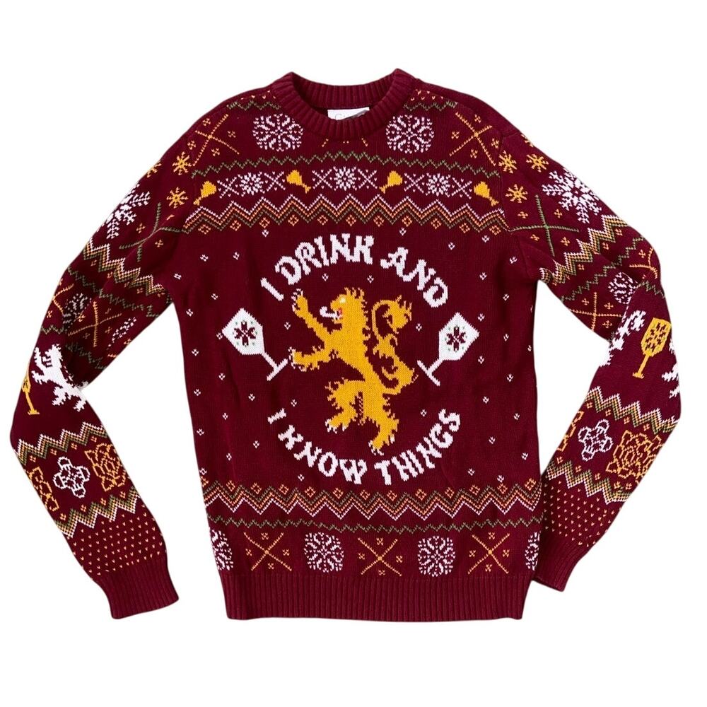 Fashion Vintage Maroon Sweater Game Of Thrones I Drink And Know Things